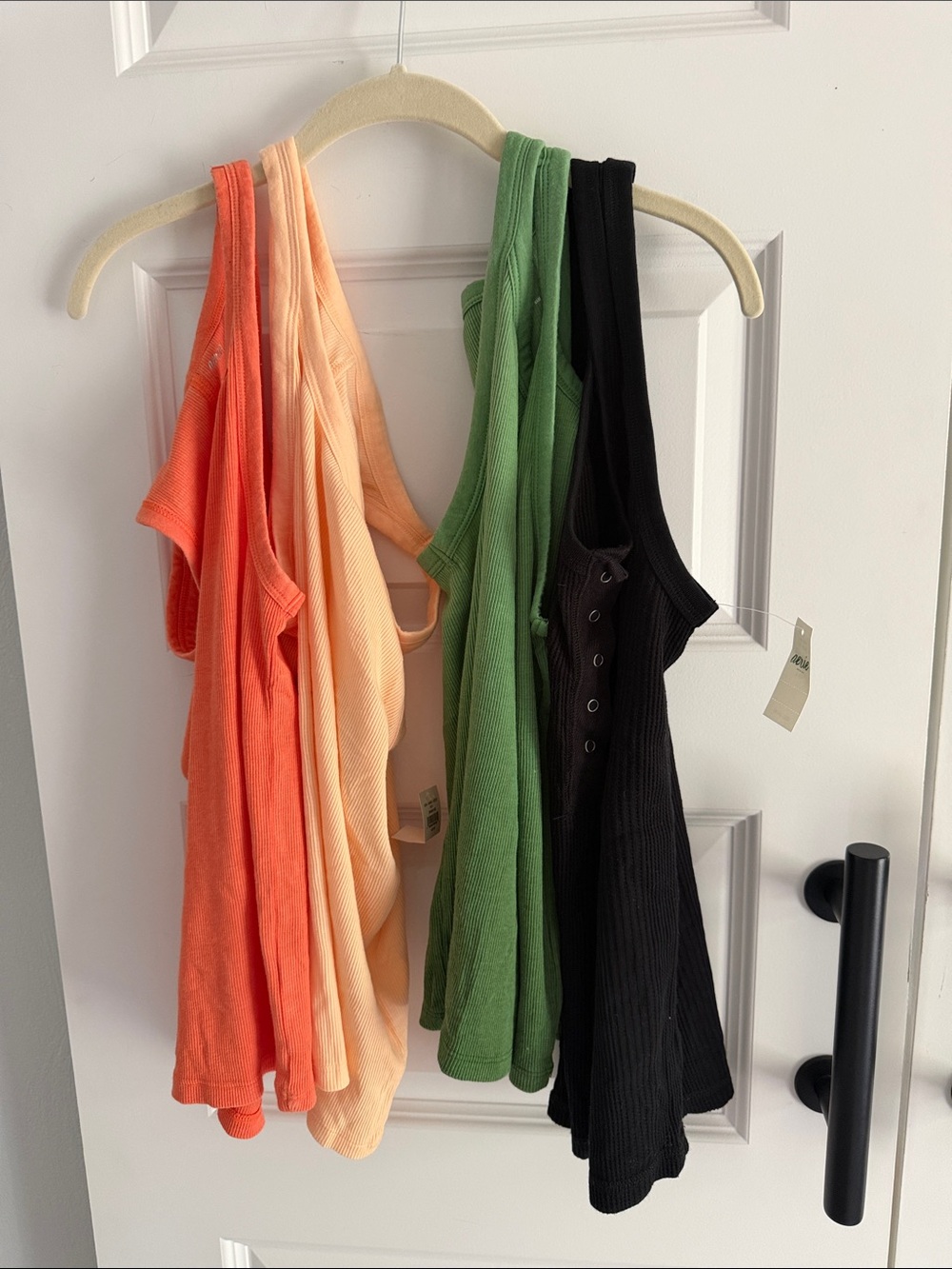 Aerie Ribbed Tank Tops - Orange, Peach, Green, Black set of 4